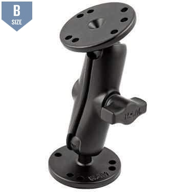 RAM Standard Socket Arm Two Round Bases B (RAM-B-101U) - Modest Mounts