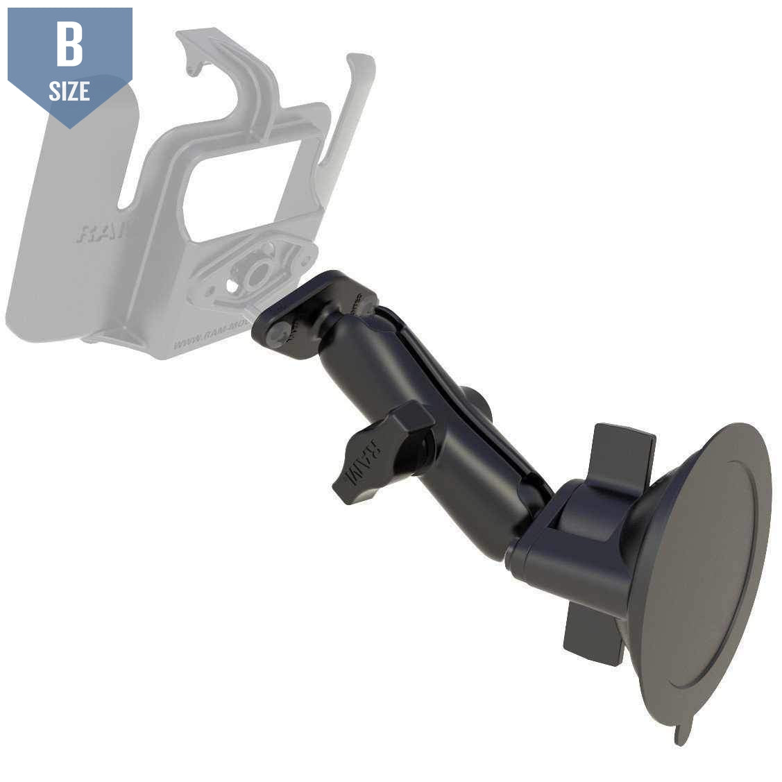RAM Suction Cup Mount w Arm & Diamond Adapter (RAM-B-166U) - Modest Mounts