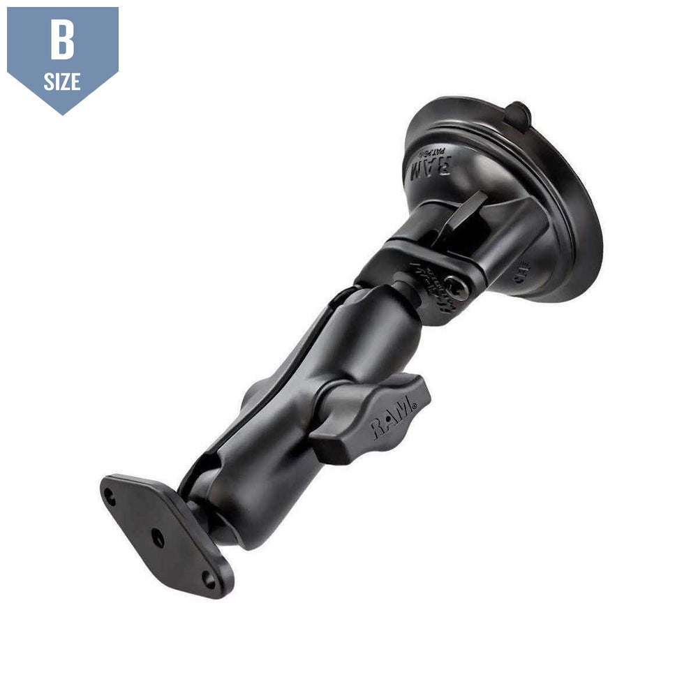 RAM Suction Cup Mount w Arm &amp; Diamond Adapter (RAM-B-166U) - Modest Mounts