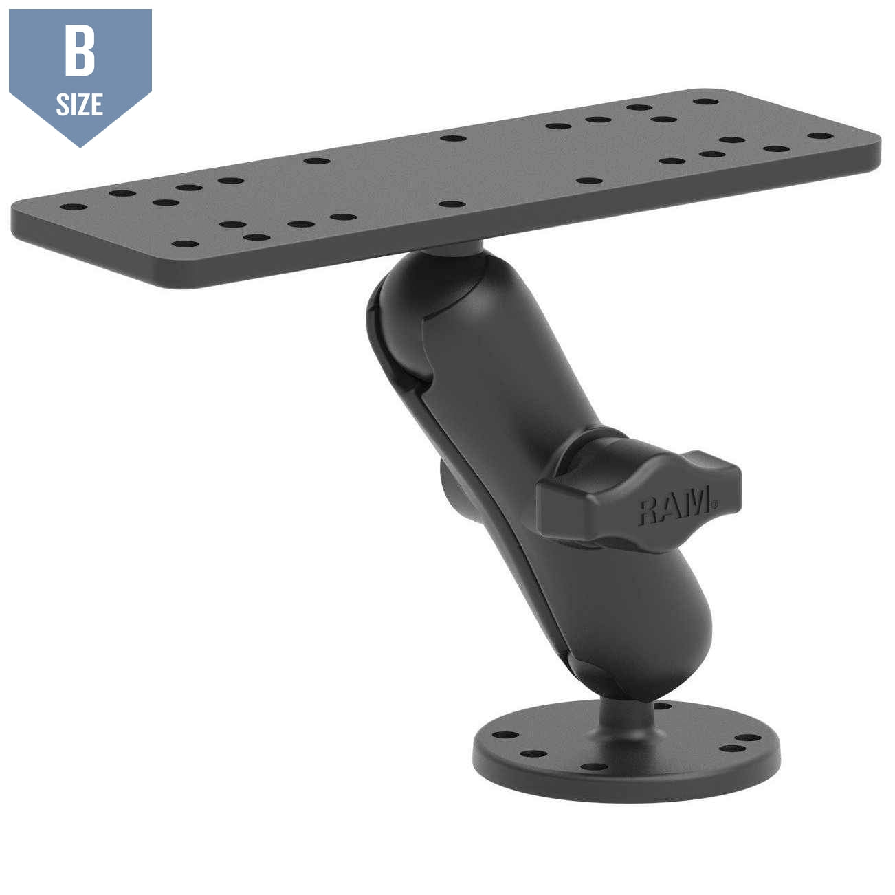 RAM 1" Marine Mount w 6.25" X 2" Rectangle Base (RAM-B-111U) - Modest Mounts